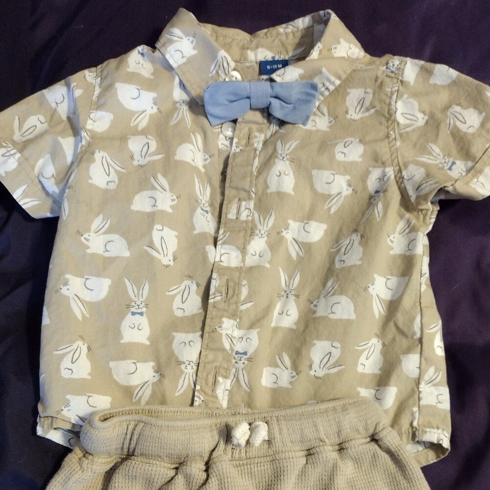 Cute bunny bowtie shirt & shorts